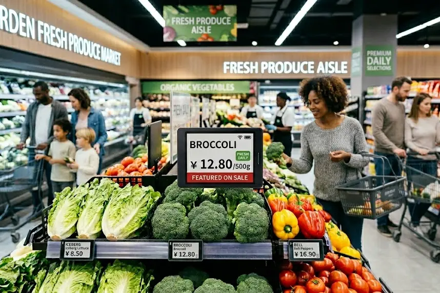 Supermarket Electronic Price Tags: Sakey a Praktikal a Giya ed ESL Deployment...